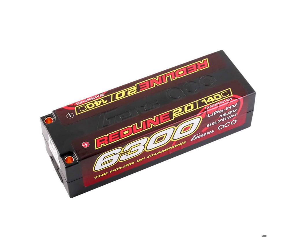 Gens Ace Redline 2.0 4S LiHV Battery 140C (15.2V/6300mAh) w/5.0mm bullet image 4