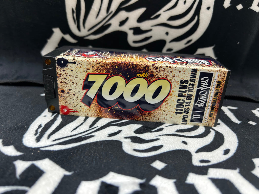 NitroPro 7000MAH 4S 110C 14.8V LiPo Battery 5MM Bullets ROAR Approved