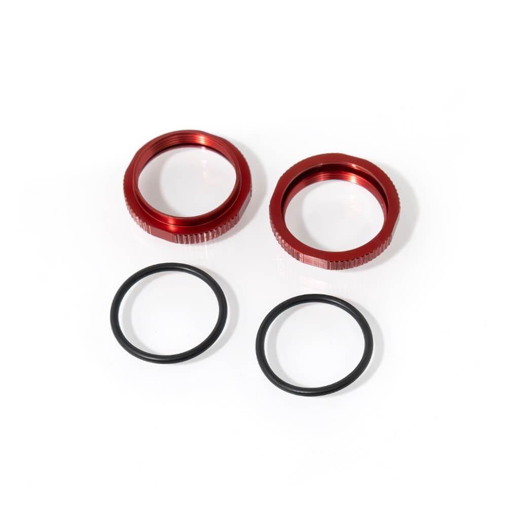 TKR6013BR – Shock Adjustment Collars (short, aluminum, RED ano, 2pcs)