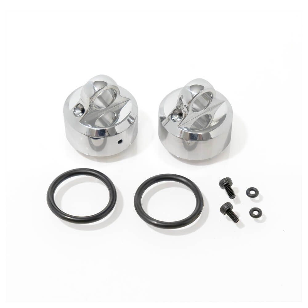 TKR8702X – Shock Caps (polished 7075, emulsion/vented/standard, 2pcs)