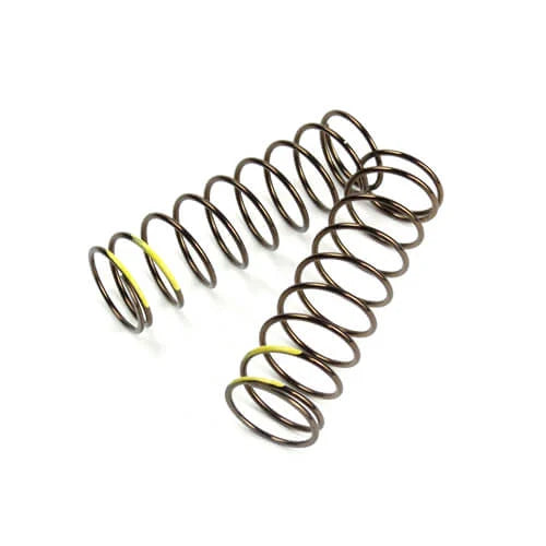 TKR8766 – LF Shock Spring Set (front, 1.6×9.7, 4.47lb/in, 75mm, yellow)