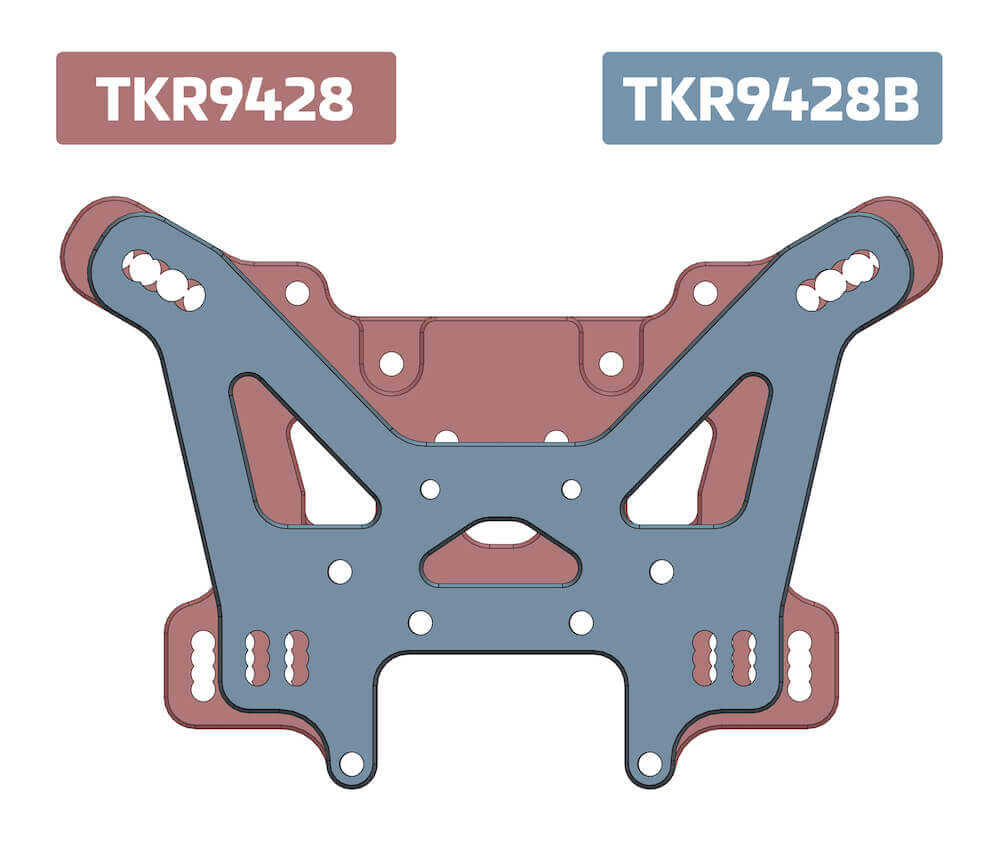 TKR9428B – Shock Tower (front, lightened, 7075 CNC, GM ano, ET/NT48 2.0)