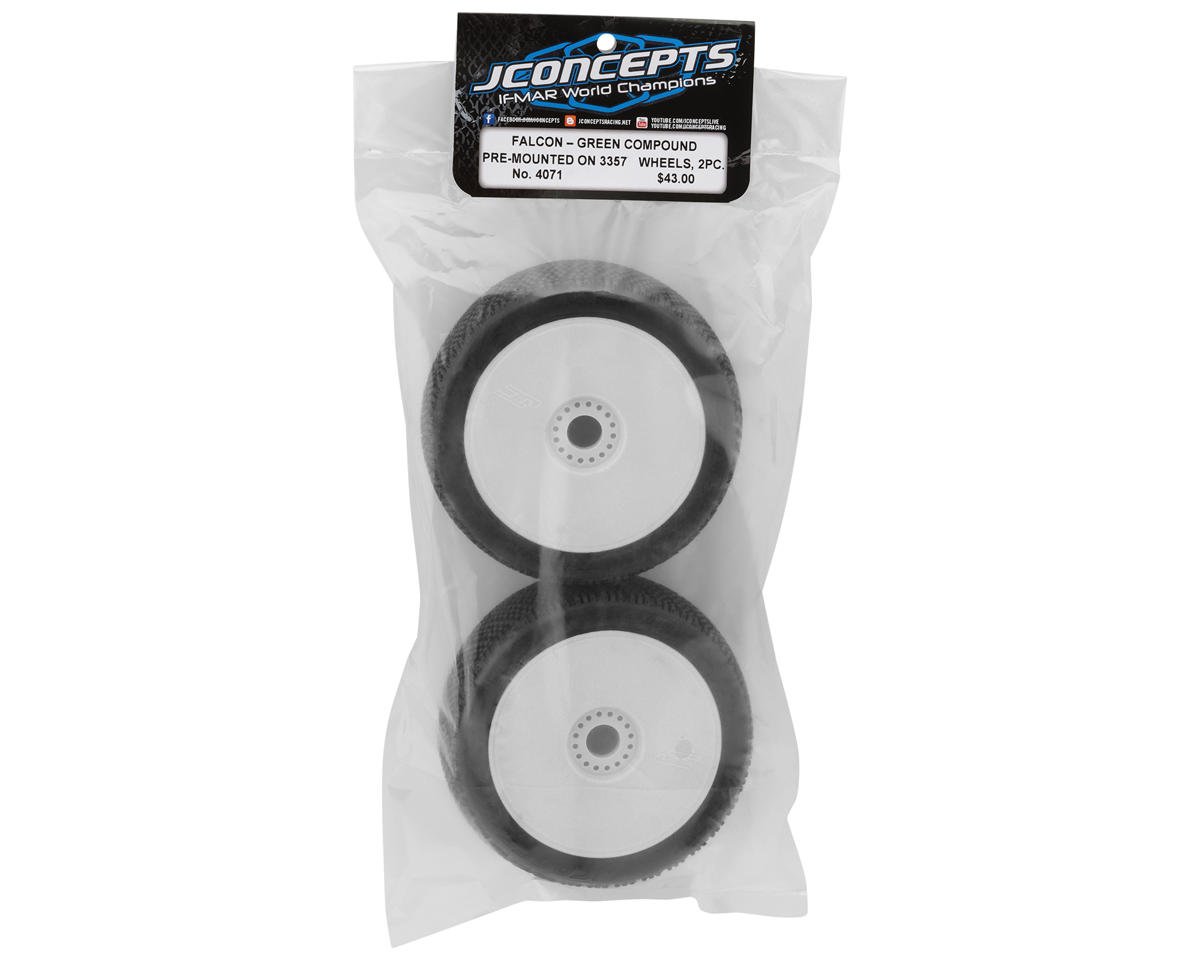 JConcepts Falcon Pre-Mounted 1/8th Buggy Tires (2) (Green) image 3