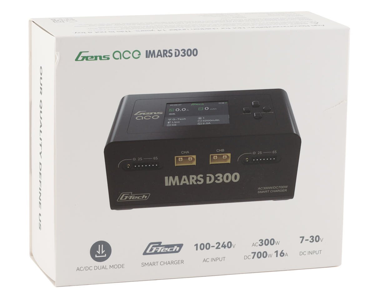 Gens Ace Imars D300 G-Tech Smart Dual AC/DC Charger (6S/16A) (AC-300W/DC-350x2) image 2