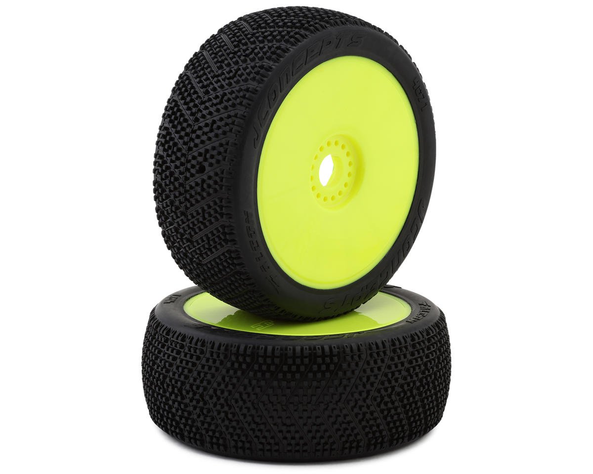 JConcepts Falcon Pre-Mounted 1/8th Buggy Tires (2) (Green) image 4