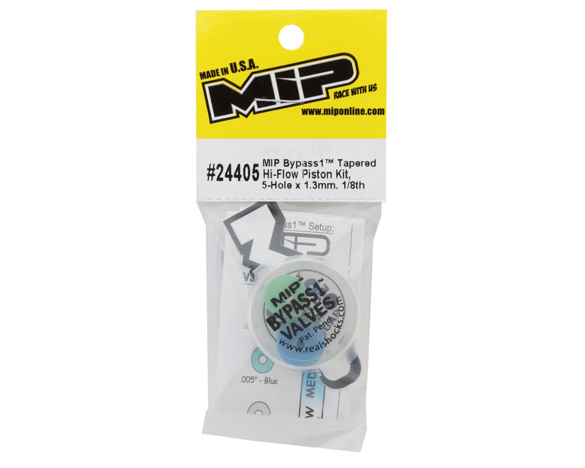 MIP 1/8 Bypass1 Hi-Flow Tapered Shock Piston Kit (4) (5-Hole x 1.3mm)