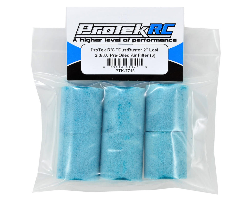 ProTek RC "DustBuster 2" TLR Style Pre-Oiled Air Filter Foam (6)