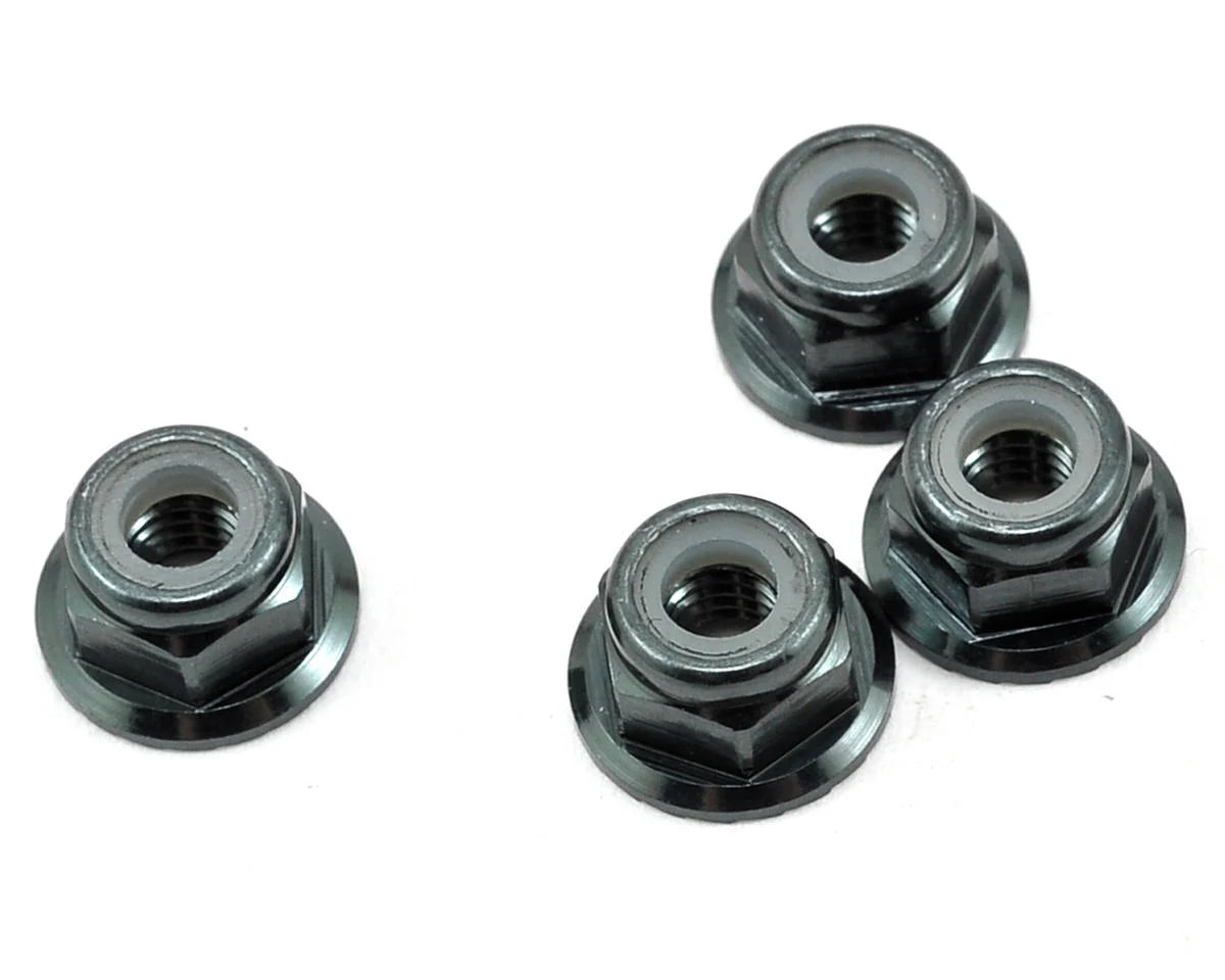 TKR1213 – M4 Locknuts (aluminum, flanged, GM ano, serrated, 4pcs)