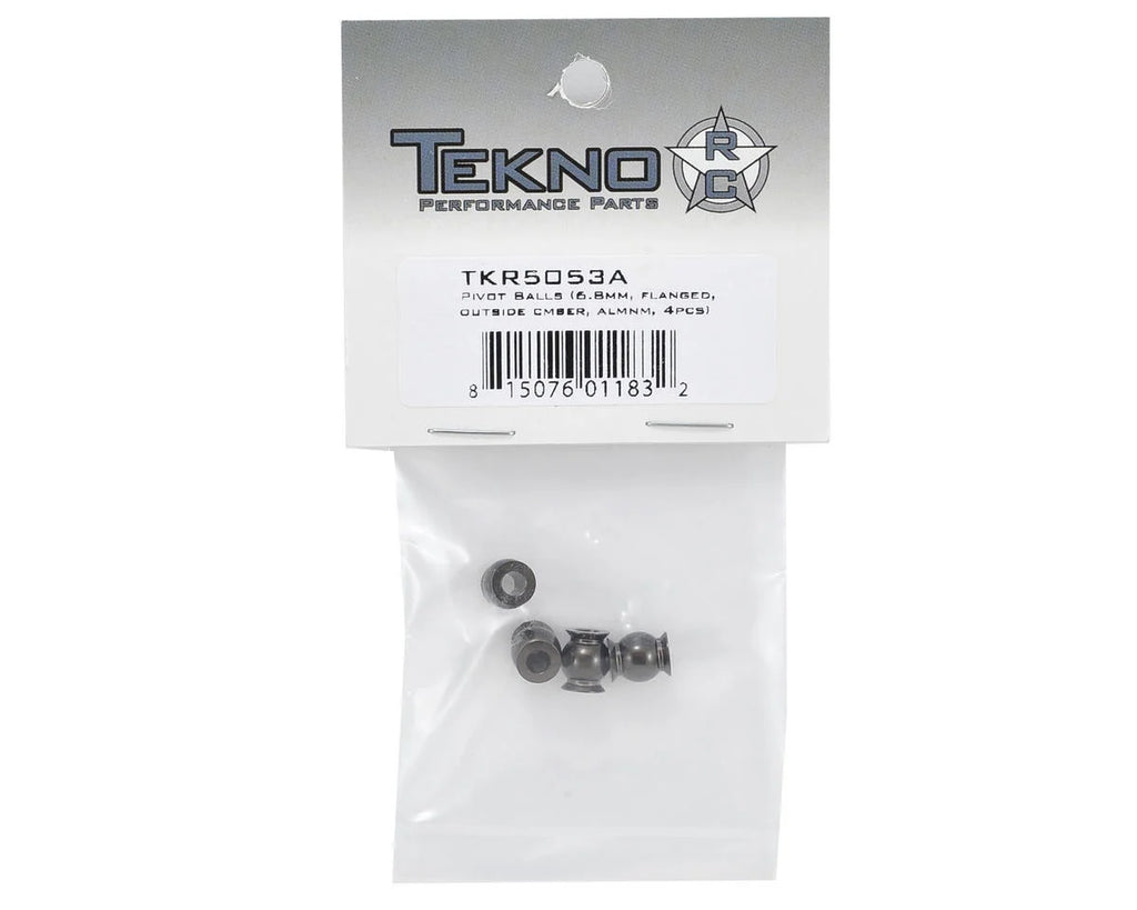 TKR5053A – Pivot Balls (6.8mm, flanged, outside camber, aluminum, 4pcs)