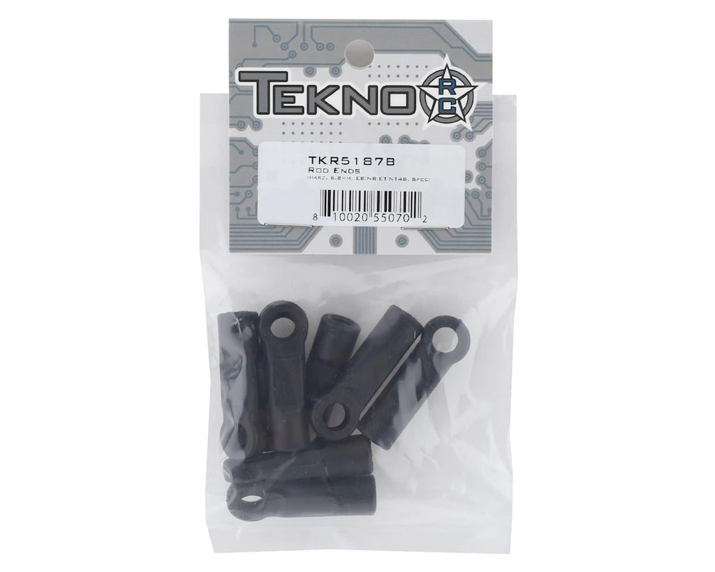 TKR5187B - Tekno RC 6.8mm Straight Rod End Set (8) (Hard)
