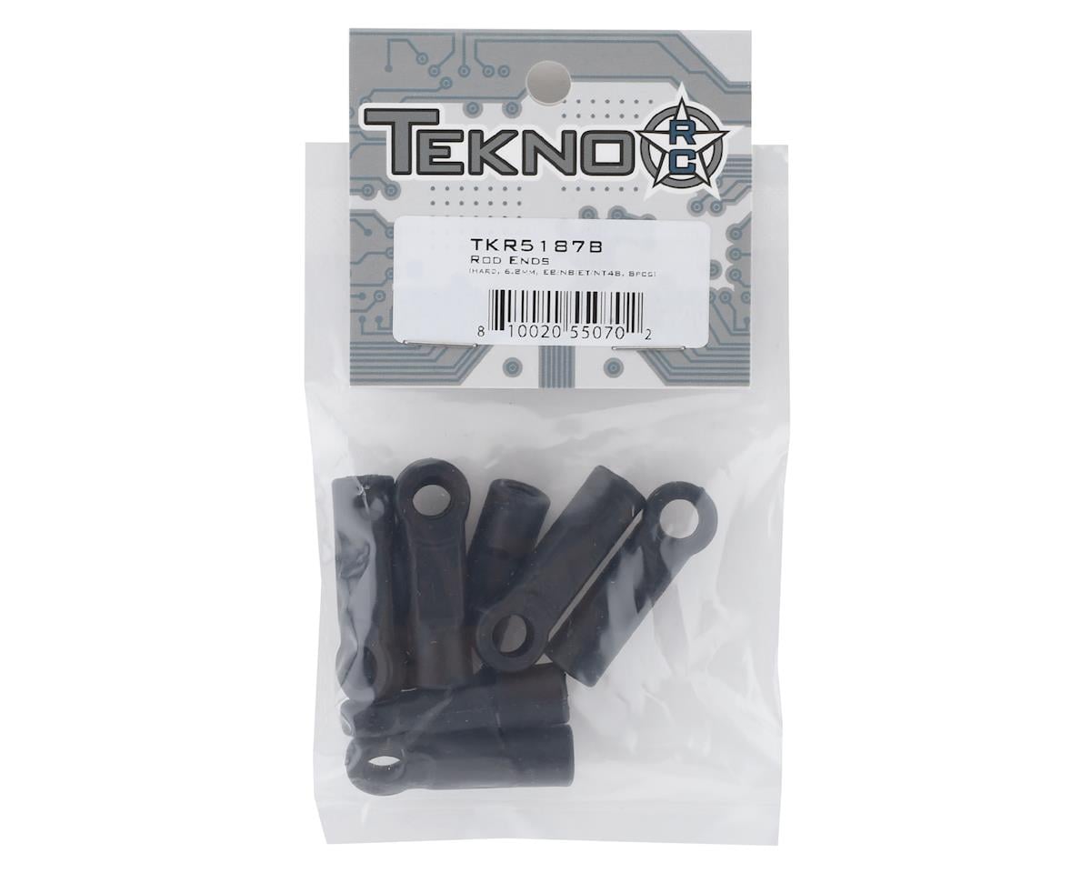 TKR5187B - Tekno RC 6.8mm Straight Rod End Set (8) (Hard)