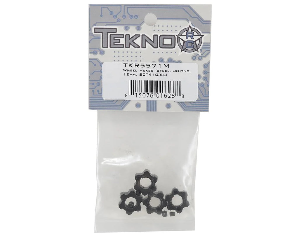TKR5571M – Wheel Hexes (steel w/ set screw, lightened, 12mm, SCT410/SL)