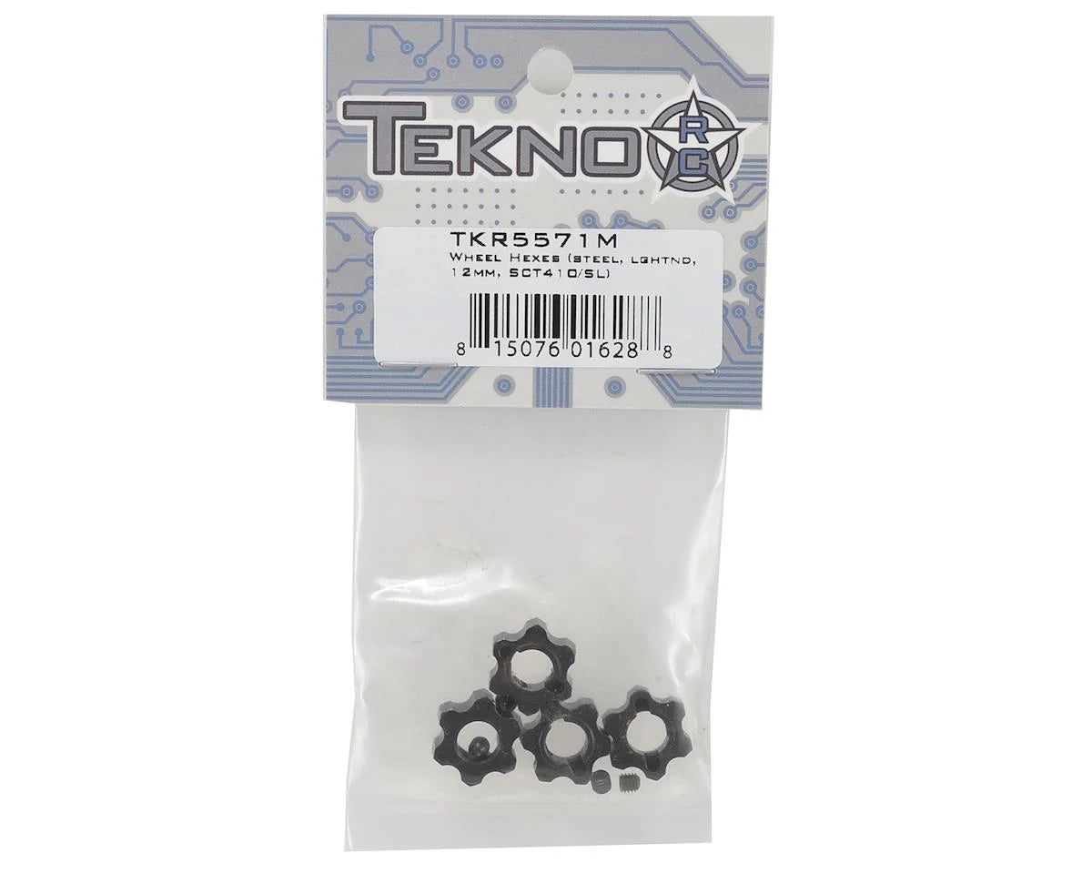 TKR5571M – Wheel Hexes (steel w/ set screw, lightened, 12mm, SCT410/SL)