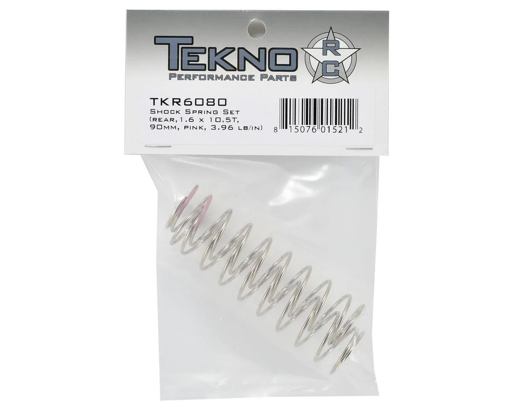 TKR6080 – Shock Spring Set (rear, 1.6×10.5T, 90mm, pink, 3.96 lb/in)