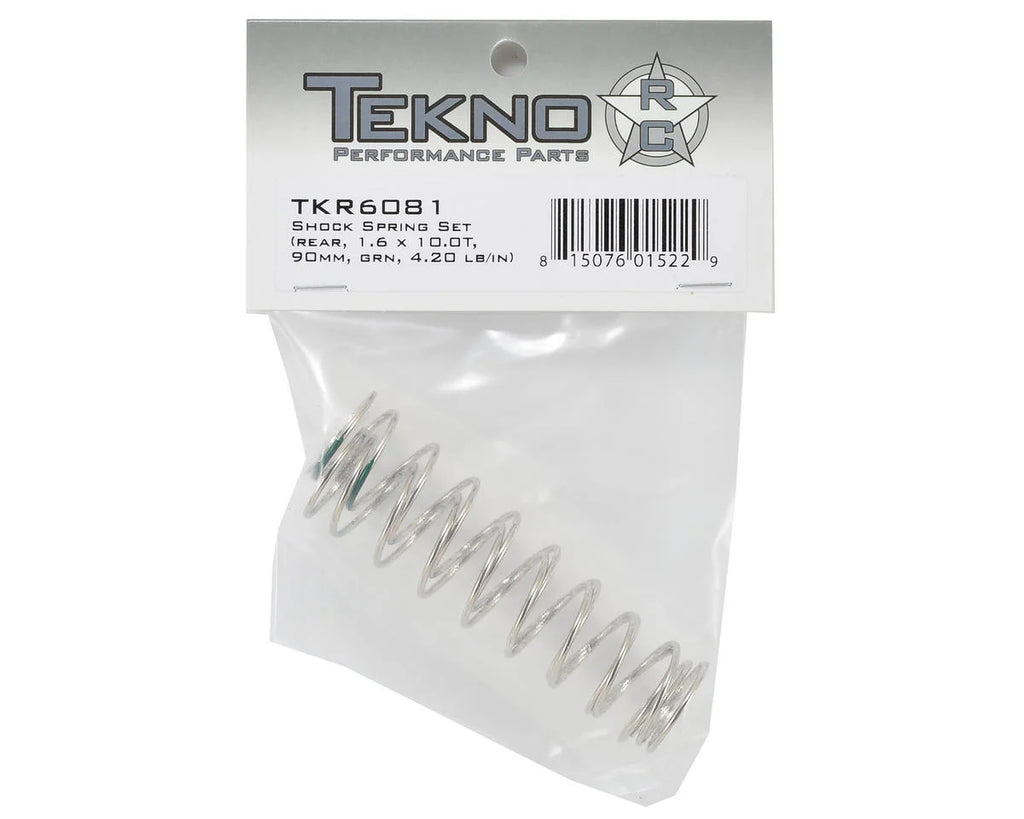 TKR6081 – Shock Spring Set (rear, 1.6×10.0T, 90mm, green, 4.20 lb/in)