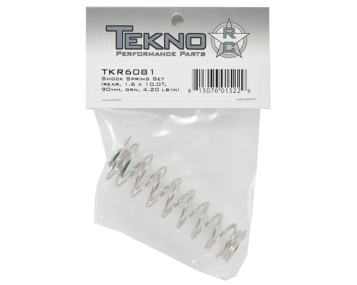 TKR6081 – Shock Spring Set (rear, 1.6×10.0T, 90mm, green, 4.20 lb/in)