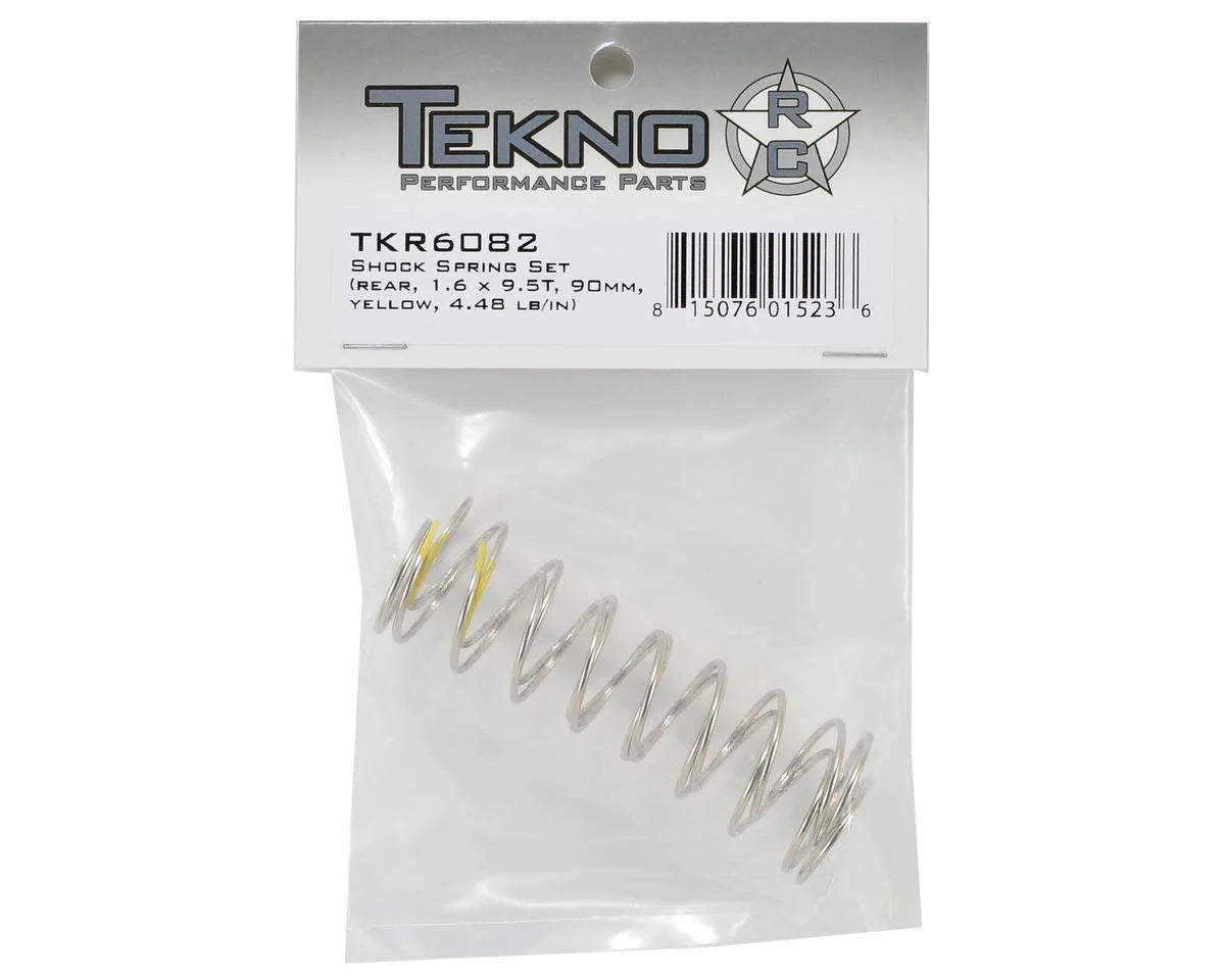 TKR6082 – Shock Spring Set (rear, 1.6×9.5T, 90mm, yellow, 4.48 lb/in)