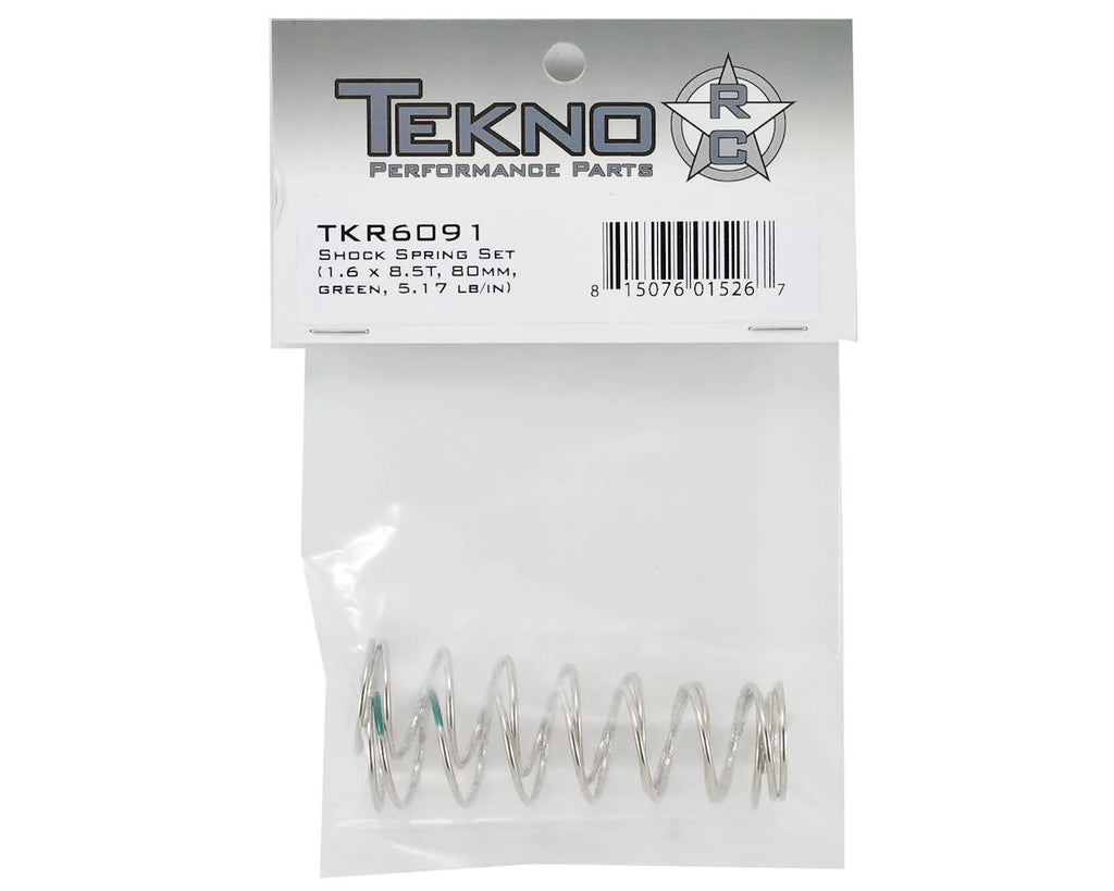 TKR6091 – Shock Spring Set (front, 1.6×8.5T, 80mm, green, 5.17 lb/in)
