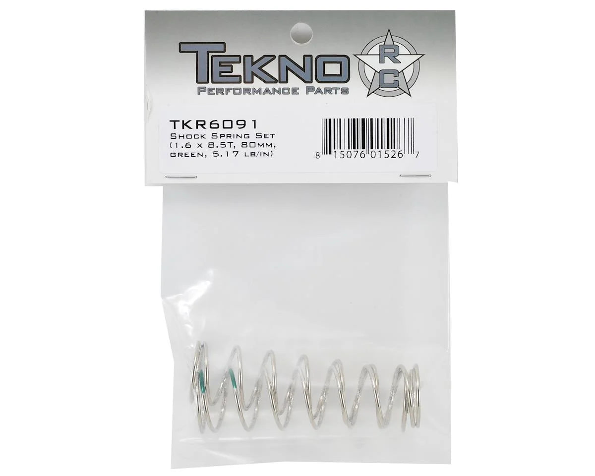 TKR6091 – Shock Spring Set (front, 1.6×8.5T, 80mm, green, 5.17 lb/in)