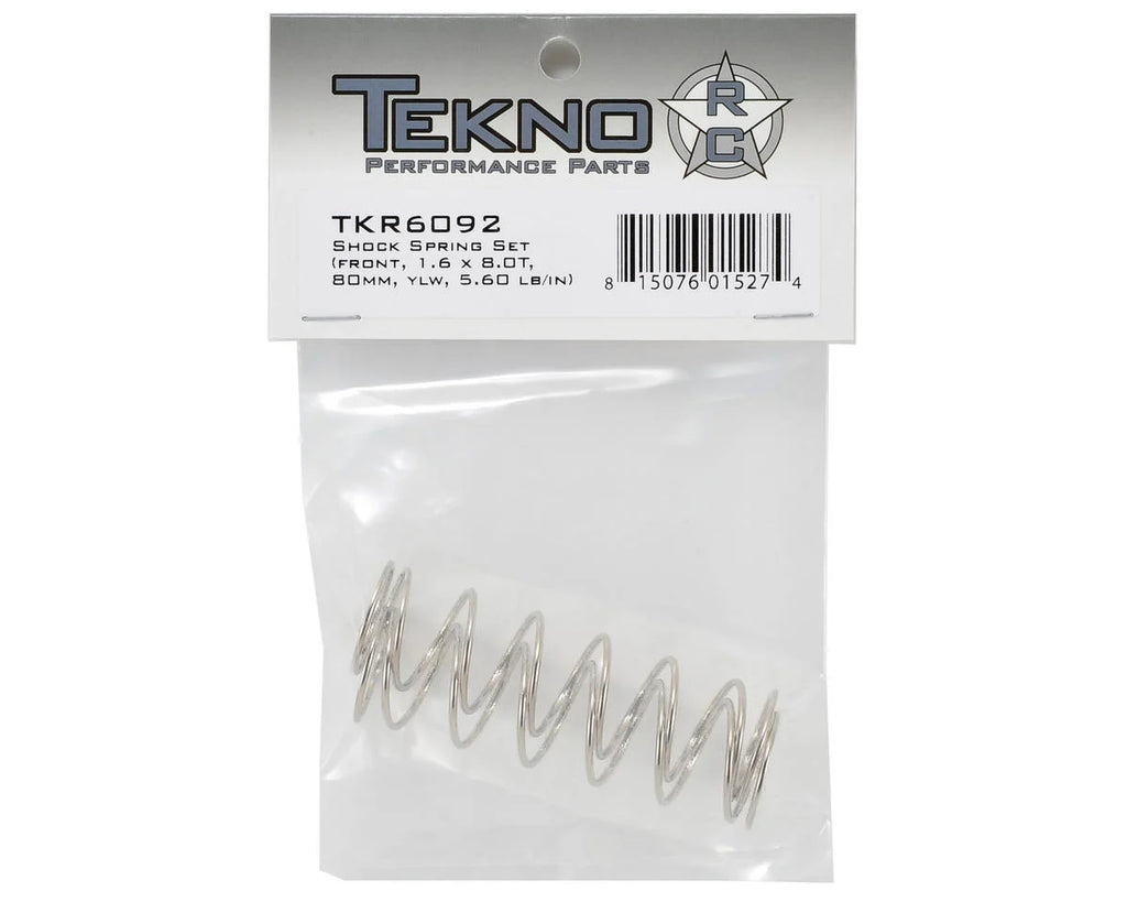 TKR6092 – Shock Spring Set (front, 1.6×8.0T, 80mm, yellow, 5.60 lb/in)