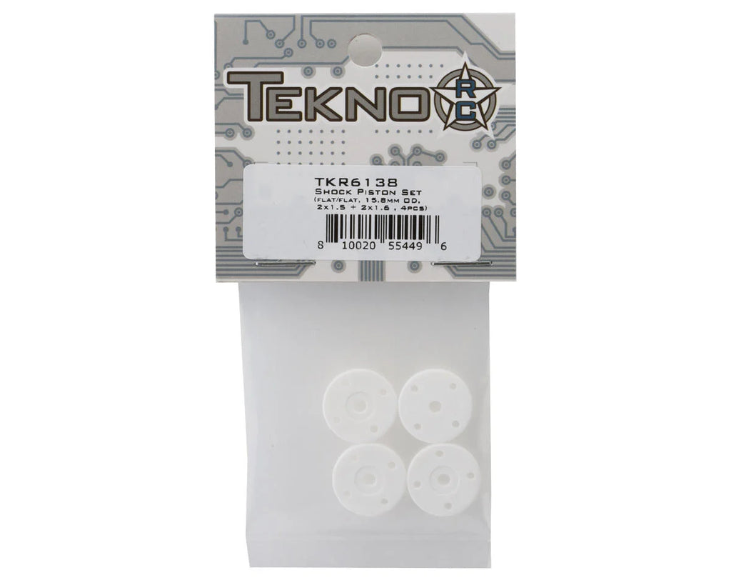 TKR6138 - Tekno RC 16mm Flat/Flat Shock Pistons (4) (2x1.5/2x1.6)