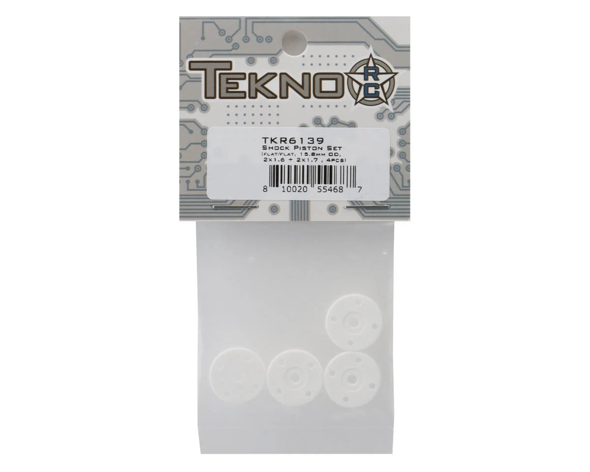 TKR6139 - Tekno RC 16mm Flat/Flat Shock Pistons (4) (2x1.6/2x1.7)