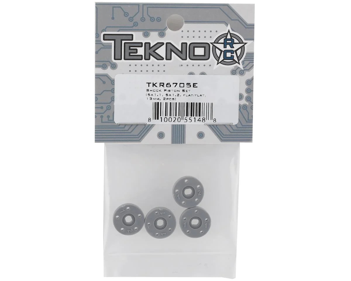 TKR6705E – Shock Piston Set (5×1.1, 5×1.2, flat/flat, 13mm, 4pcs)