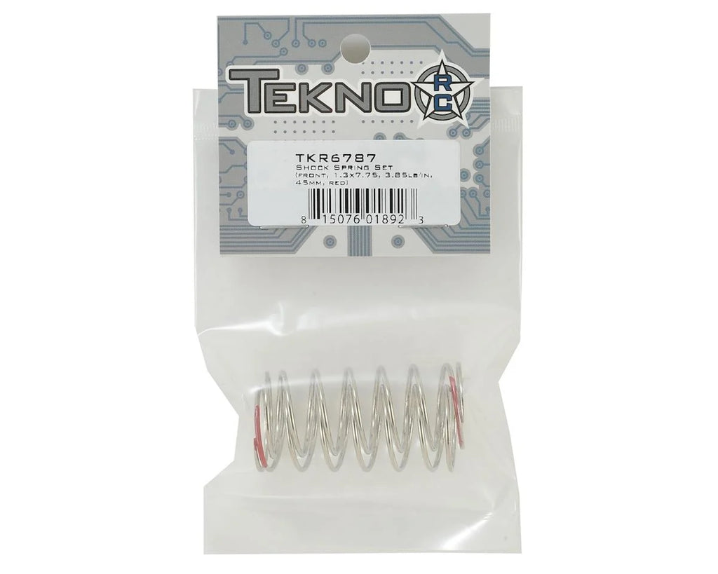 TKR6787 – Shock Spring Set (front, 1.3×7.75, 3.85lb/in, 45mm, red)