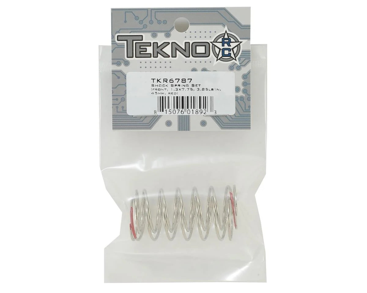 TKR6787 – Shock Spring Set (front, 1.3×7.75, 3.85lb/in, 45mm, red)