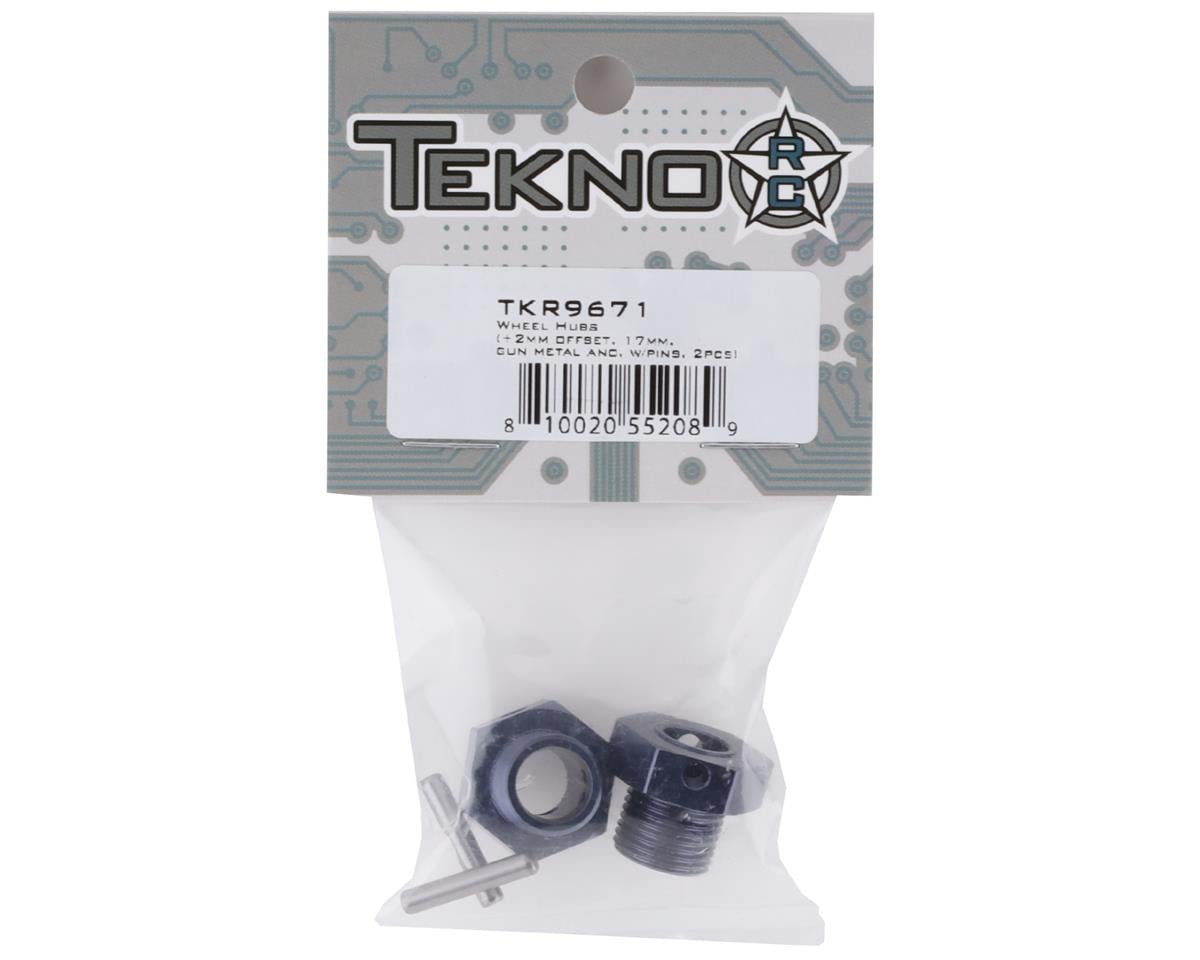 TKR9671 – Wheel Hubs (+2mm offset, 17mm, gun metal ano, w/pins, 2pcs)