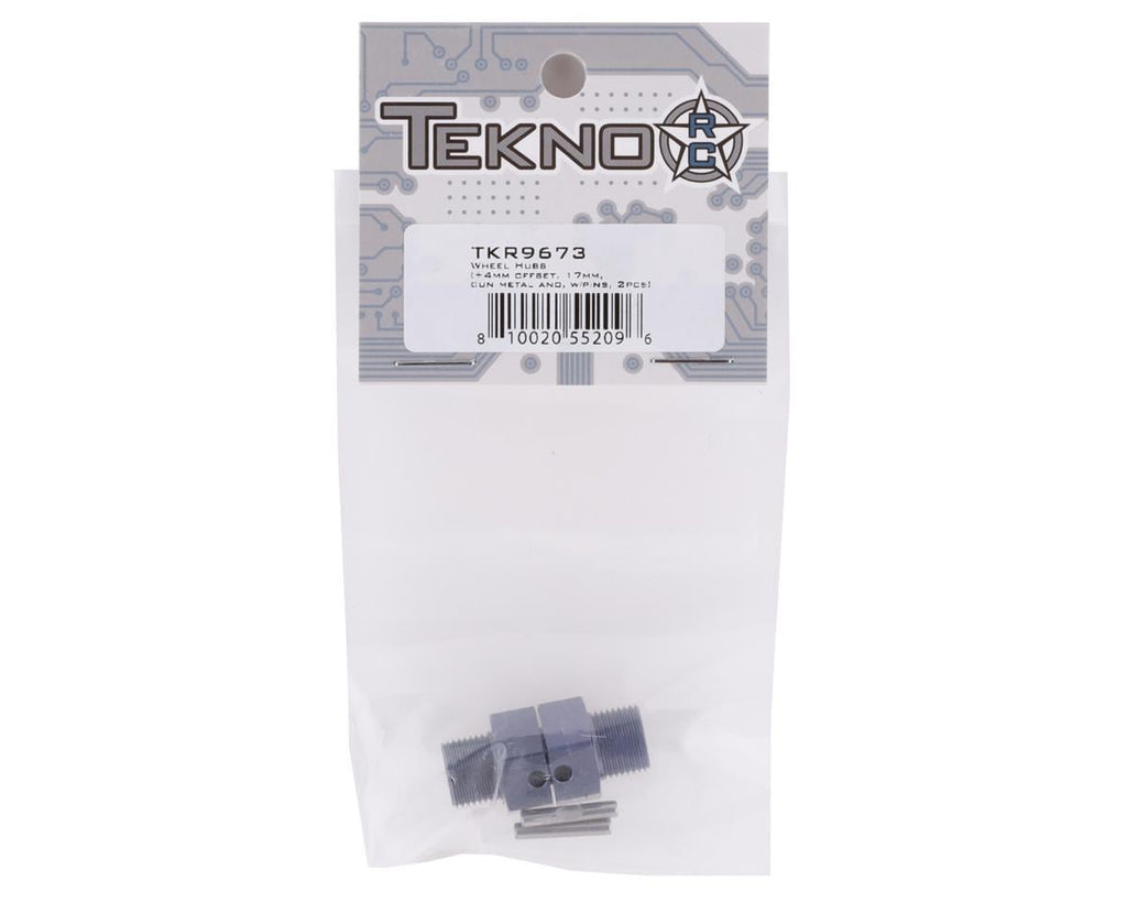 TKR9673 – Wheel Hubs (+4mm offset, 17mm, gun metal ano, w/pins, 2pcs)a