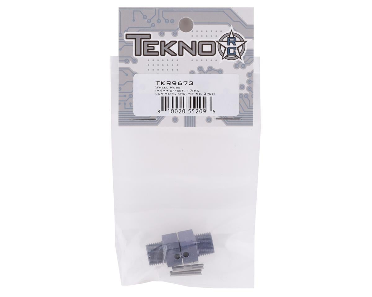 TKR9673 – Wheel Hubs (+4mm offset, 17mm, gun metal ano, w/pins, 2pcs)a